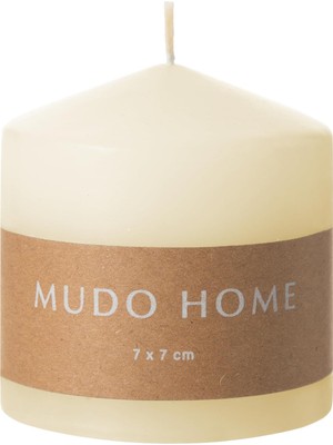 Eco Lounge Sütun Mum Krem 7x7 cm