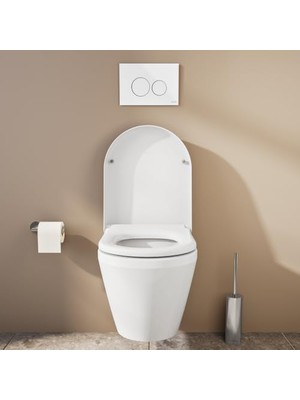 Eco Lounge Integra Klozet Kapağı 121-003-909, Yavaş Kapanır, Kolay Sök-Tak, Etekli Tip, Beyaz, 2 Yıl Garantili