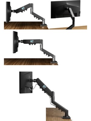 Normadia Yüksek Dönüşlü 32'' Monitör Standı, 8kg Kapasiteli, Şık ve Dayanıklı