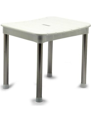 Eco Lounge M-KV33-01 Okaliptus Tabure, Maks. 100 kg Kapasite, 37 x 34 x 30 Cm, Beyaz