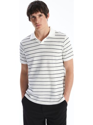 Lc Waikiki Yeni Sezon Polo Yaka Çizgili Erkek Dokulu Tişört