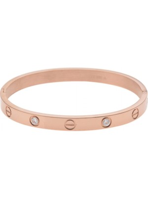 Normadia Zirkon Taşlı Kalın Çelik Kelepçe Bileklik, Şık ve Dayanıklı Tasarım