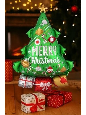 Eco Lounge 1 Adet Folyo Baba Balonu Yılbaşı Süsü Çam Ağacı Süsleri Yılbaşı Hediyeleri 80-55 cm