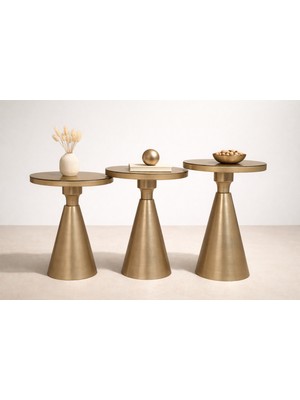 Valda 3 Lü Class Sarı Boyalı Aynalı Zigon