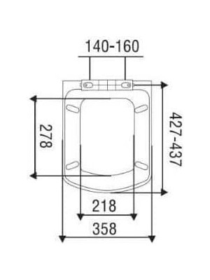 Eco Lounge 0337 Üstten Sıkmalı Yavaş Kapanır Klozet Kapağı