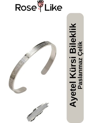 Normadia Paslanmaz Çelik Ayetel Kürsi Bileklik, Unisex, Ayarlanabilir, Şık Takı