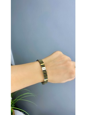 Normadia Iki Renkli Italyan Stil Esnek Çelik Bileklik