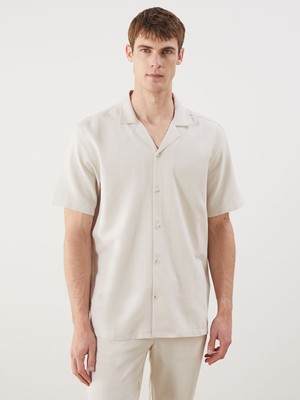 Lc Waikiki Yeni Sezon Regular Fit Kısa Kollu Keten Görünümlü Erkek Gömlek