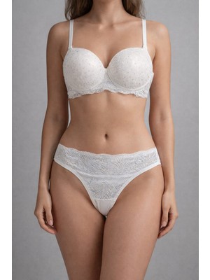 Solenia Işıltılı Taş Detaylı Destekli Sütyen Külot Takımı