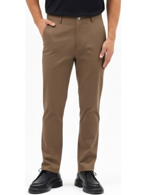 goffra Erkek Motion Streç Kumaş Relaxed Beli Lastikli Jogger Pantolon Kahverengi M701-R0140002-05