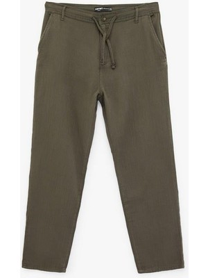 Koton Pamuklu Cepli Straight Fit Beli Bağcıklı Düğmeli Pantolon  (6s)