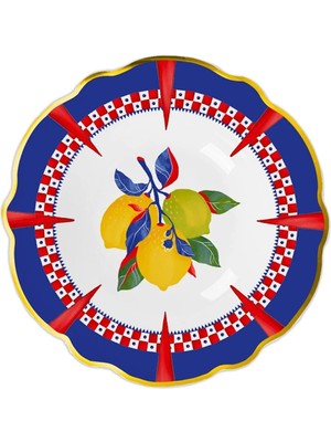 Baci Milano Dolce Vita 6'lı Limon Çukur Tabak 23 cm Porselen