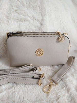 Tuel Çok Bölmeli 3 Fermuarlı Fonksiyonel Gold Logo Detaylı El&omuz Çantası