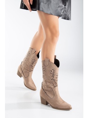 Miss Zülüf Kadın Western Dekoratif Nakışlı Çizme