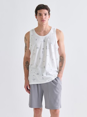 Lc Waikiki Yeni Sezon Bisiklet Yaka Baskılı Erkek Kolsuz Tişört