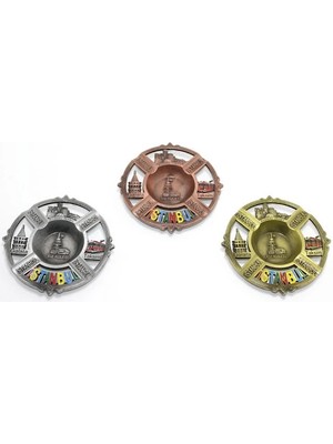 Pazarcan Istanbul Temalı Yöresel Metal Küllük Yuvarlak