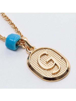 Ayena Moda Plastik Boncuklu Burgulu Harfli Kolye