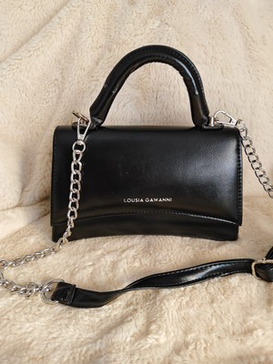 Tuel Kavisli Kesim Zincir Detaylı Kadın El&omuz Çantası