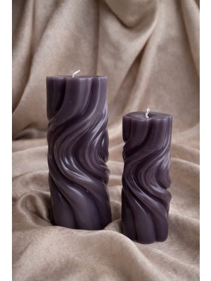 Spiral Sütun Mum 2'li Set