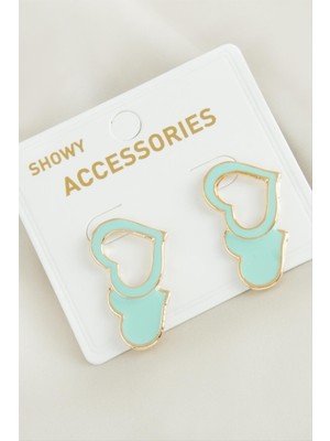 Ayena Moda Kalp Yeni Sezon Mineli Küpe