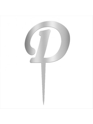 Ayena Moda Gümüş Renkli Harf Pasta ve Kek Pleksi