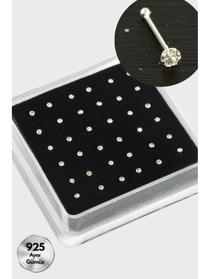 Ayena Moda 2 mm Tek Taşlı Gümüş Hızma 36 Adet