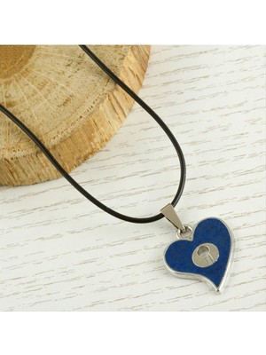 Ayena Moda Kalp Metal Vinlex Deri Kolye