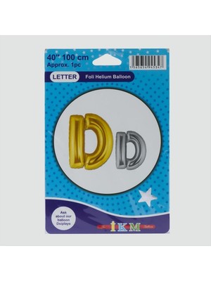 Ayena Moda Gümüş Renkli 40*100 Harfli Folyo Balon