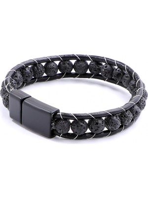 Fm   Lav Taşı Doğaltaş Deri Bileklik 31832B2D8M3