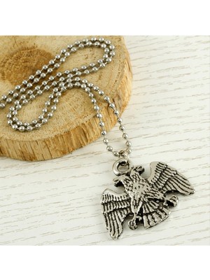 Ayena Moda Çift Başlı Kartal Metal Kolye