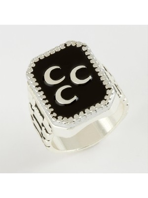 Ayena Moda 3 Hilal Metal Erkek Yüzük