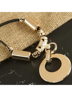 Ayena Moda Yuvarlak Deri Kolye