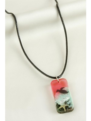 Ayena Moda Deniz Yıldızı Dikdörtgen Epoksi Kolye