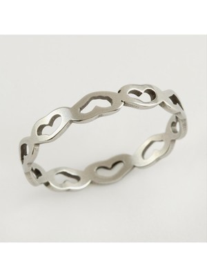 Ayena Moda Kalp Lüks Çelik Yüzük