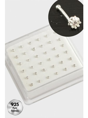 Ayena Moda 2 mm Zirkon Tek Taşlı Gümüş Hızma 36 Adet