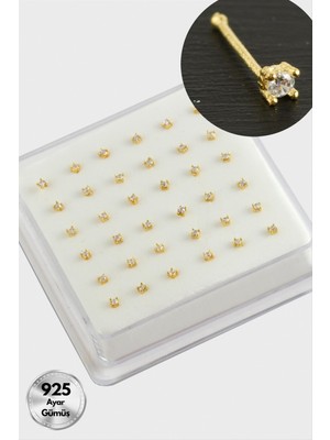 Ayena Moda 2 mm Kare Zirkon Tek Taşlı Gümüş Hızma 36 Adet