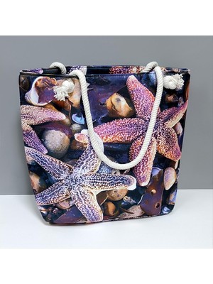 Ayena Moda Deniz Yıldızı Desenli Plaj Çantası