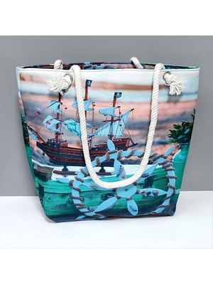 Ayena Moda Dümen Desenli Plaj Çantası