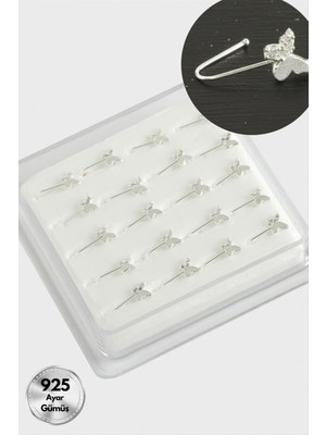 Ayena Moda Kelebek Zirkon Taşlı Gümüş Hızma 20 Adet