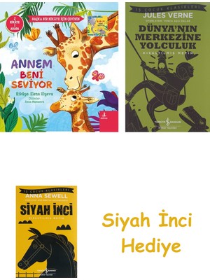 İş Bankası Kültür Yayınları Annem - Babam Beni Seviyor (2 Hikaye Bir Arada) + Dünyanın Merkezine Yolculuk + Siyah Inci Hediye