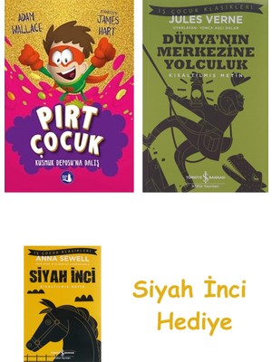 İş Bankası Kültür Yayınları Pırt Çocuk 3 - Kusmuk Deposuna Dalış: Hazır, Nişan Al Fırlat + Dünyanın Merkezine Yolculuk + Siyah Inci Hediye