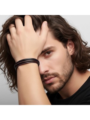 Neararsanbizde Erkek Bileklik | Kahverengi Siyah Çoklu Katmanlı Tasarım 33573B13D3