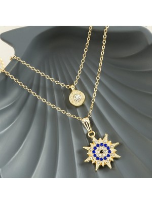 Ayena Moda Yıldız Nazar Yeni Sezon Ikili Kolye