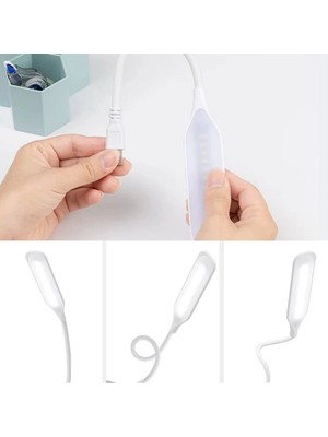 Ttt Kompakt USB Beyaz 14 Ledli 3 Kademeli Dokunmatik Okuma Lambası