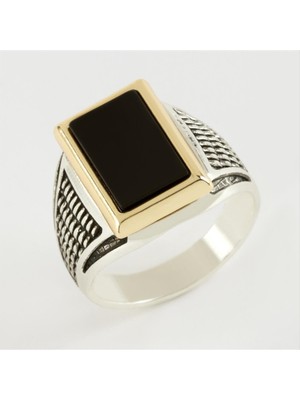 Ayena Moda Dikdörtgen Metal Erkek Yüzük