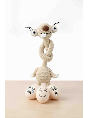 SevseHobi Hubush Buz Devri Sid Karakteri Amigurumi Handmade Çanta Süsü ve Aksesuarı