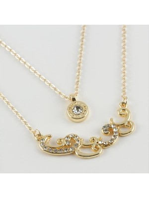 Ayena Moda Vav Figürlü Yeni Sezon Ikili Kolye