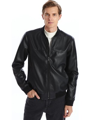 Lc Waikiki Yeni Sezon Standart Kalıp Kolej Yaka Erkek Deri Görünümlü Ceket