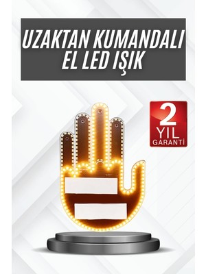 Ayena Moda Uzaktan Kumandalı El Orta Parmak LED Araç Camına Özel