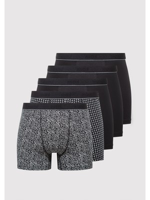 Mavi 5li Siyah Boxer 0912284-900